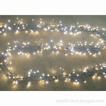 LED Cluster String Light with Green Wire for Christmas Decoration